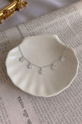 Flower zircon necklace and earrings set
