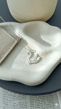 Italian 925 silver plated by 18k gold swan necklace
