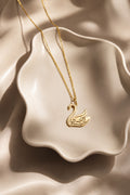 Pure 18k Gold swan necklace